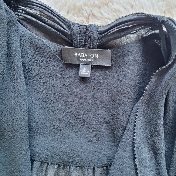 Aritzia Babaton Ainsley Sleeveless Silk Blouse in Black Sz S - Picture 8 of 10